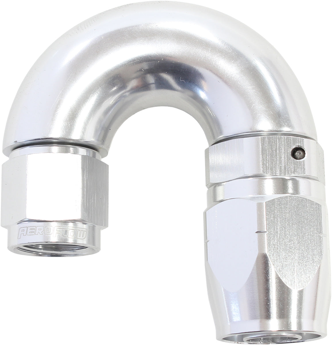 AF556-08-06S - STEPPED 180 DEG HOSEEND -8 HOSTO -6AN REDUCER HOSE END SILVE