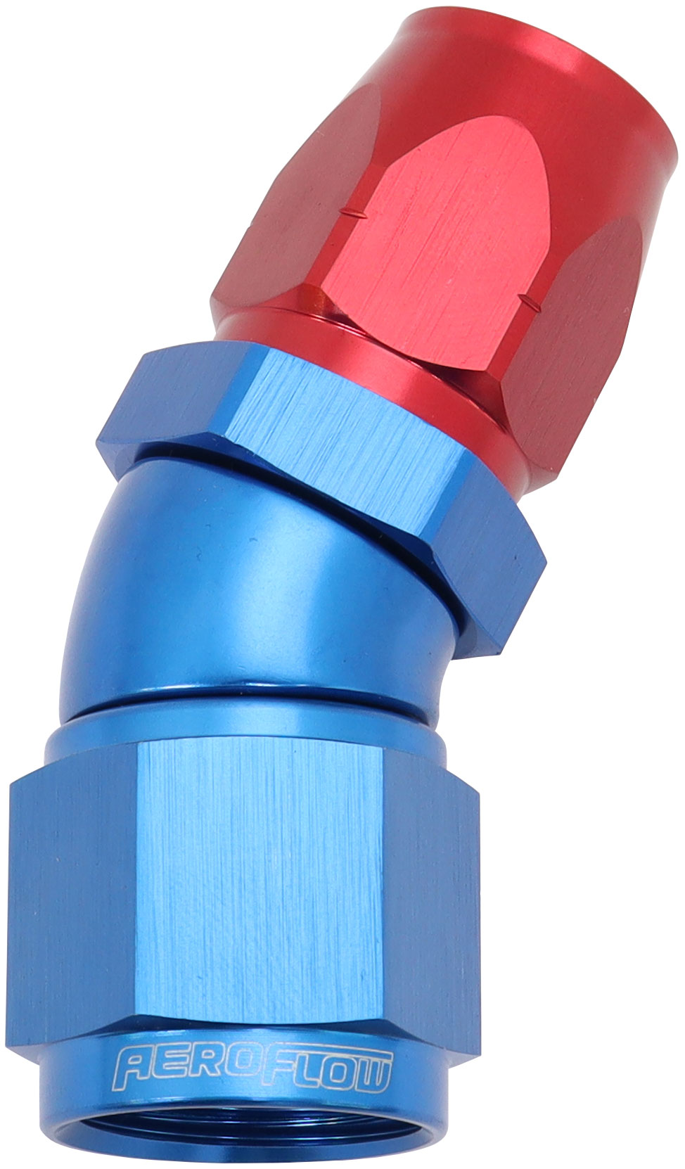 AF557-08-10 - ALLOY 30 DEG HOSE END -8 HOSE TO -10AN REDUCER HOSE END BLUE