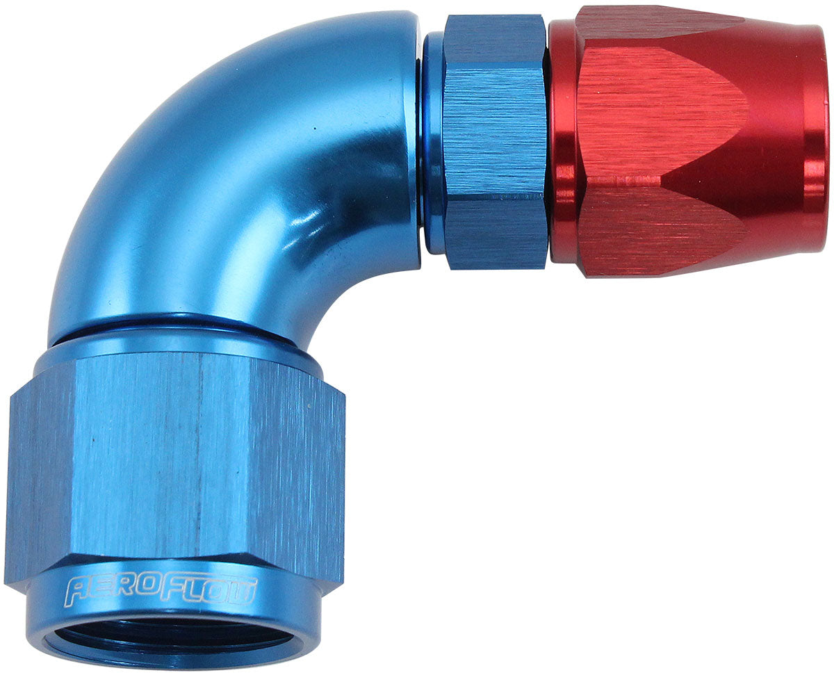 AF573-06-08D - STEPPED 90 DEGREE END -6 HOSE TO -8AN REDUCER HOSE END BLUE TEFLON AF 573-06-08D