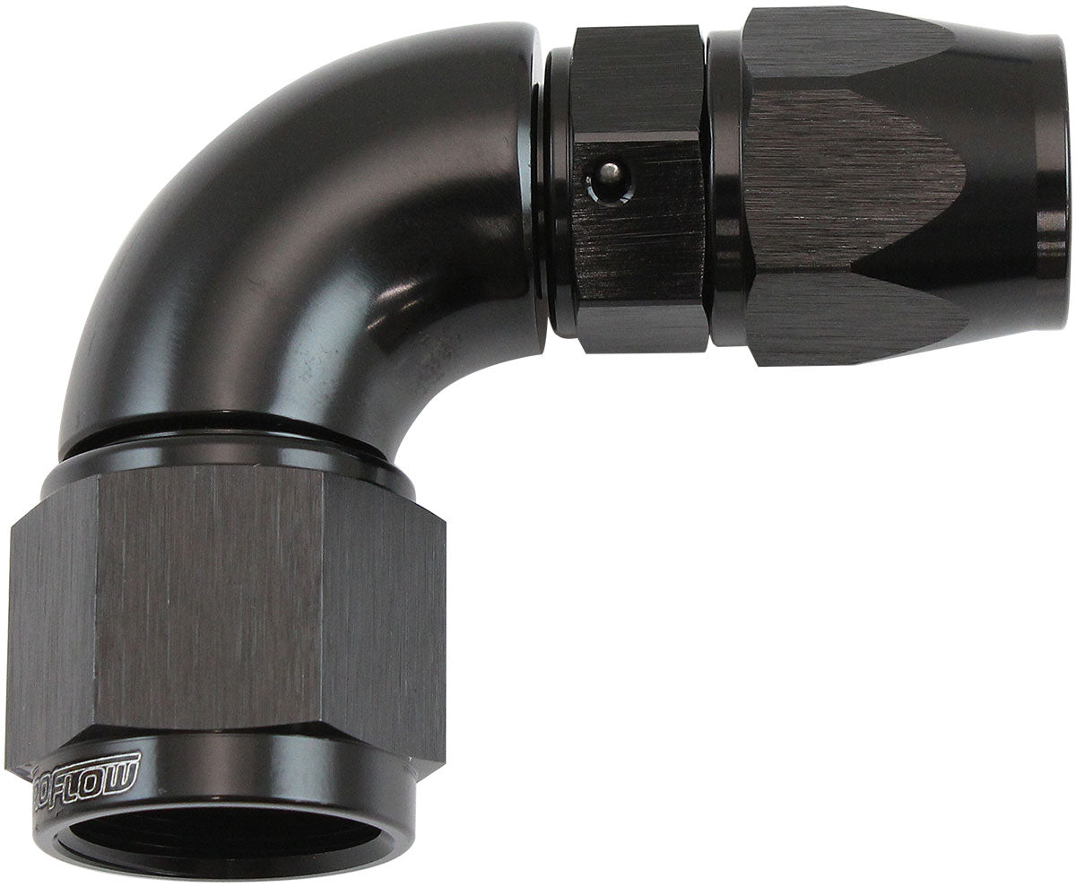 AF573-06-08DBLK - STEPPED 90 DEGREE END -6 HOSE TO -8AN REDUCER HOSE END BLACKTEFLON AF 573-06-08DBLK