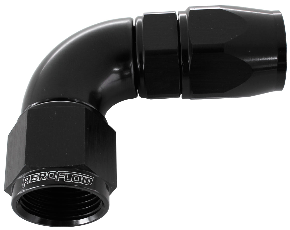 AF573-08DBLK-25 - 90 DEG -8AN FULL FLOW TEFLON HOSE END BLACK 1 PIECE 25pk