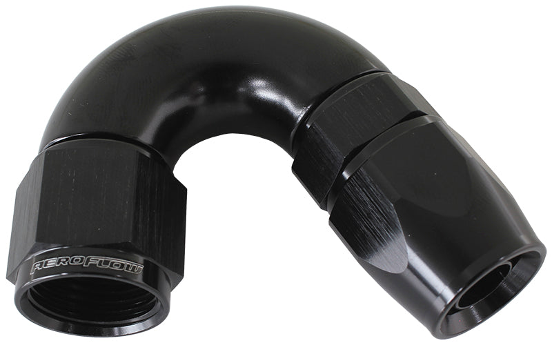 AF575-08DBLK - 150 DEG -8AN FULL FLOW TEFLON HOSE END BLACK 1 PIECE FULLFLO