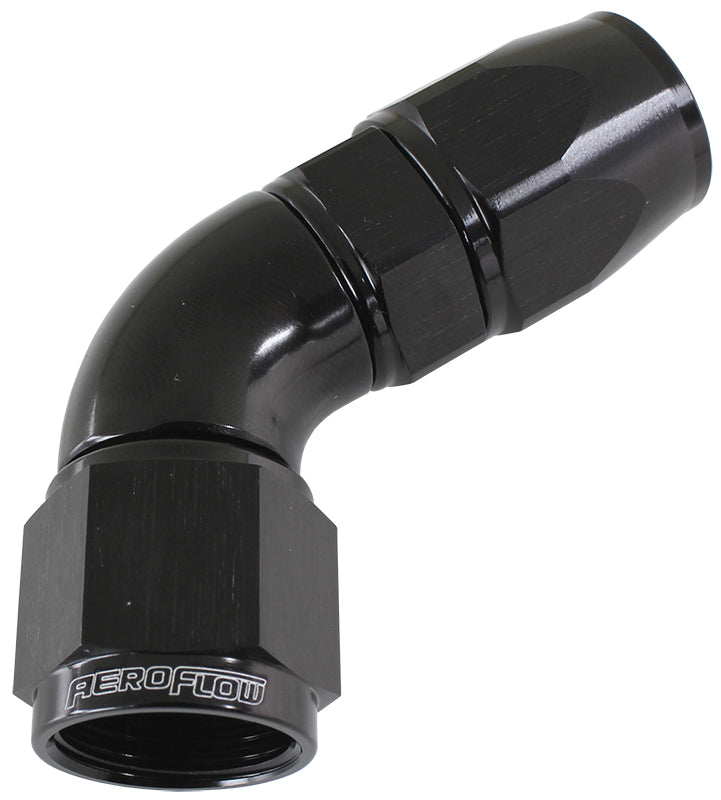 AF578-12DBLK - 60 DEG -12AN FULL FLOW TEFLON HOSE END BLACK 1 PIECE FULLFLO