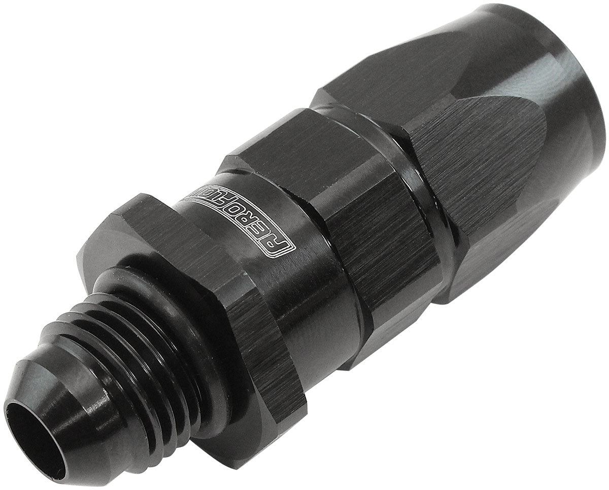 AF580-06-06DBLK - MALE -6AN to -6AN TEFLON HOSE END STRAIGHT MALE ORB BLACK