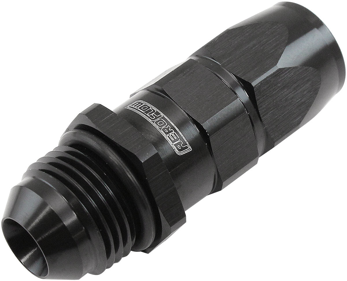 AF580-06-08DBLK - MALE -8AN to -6AN TEFLON HOSE END STRAIGHT MALE ORB BLACK