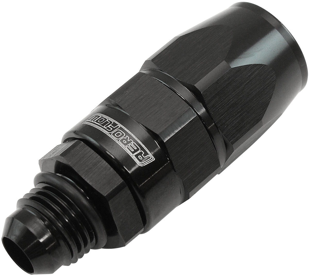 AF580-08-06DBLK - MALE -6AN to -8AN TEFLON HOSE END STRAIGHT MALE ORB BLACK