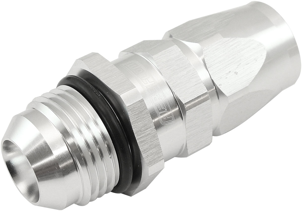 AF580-10-12DS - MALE -12AN to 10AN TEFLON HOSEEND STRAIGHT MALE ORB SILVER