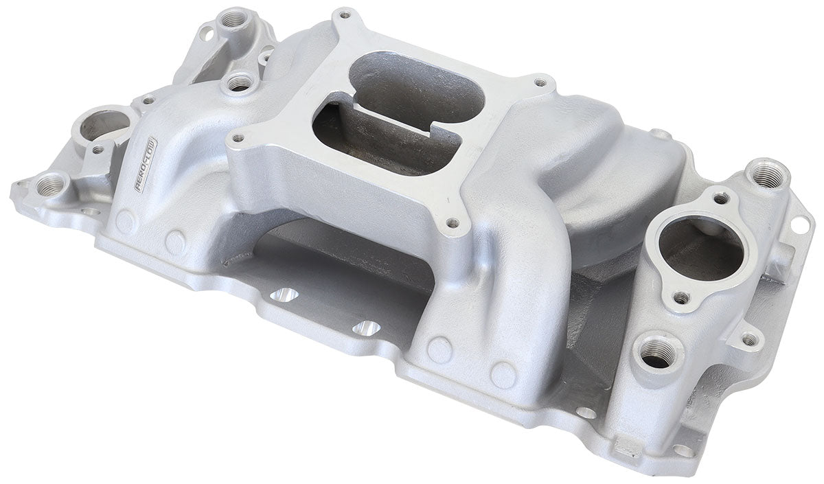 AF6010-1001 - SBC AIR GAP INTAKE MANIFOLD DUAL PLANE CHEV 350 NATURAL