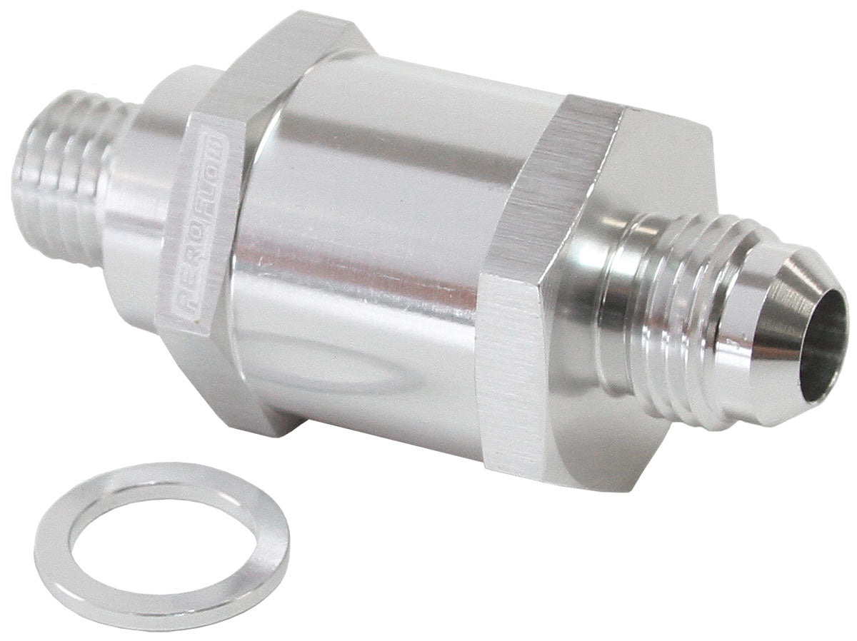 AF615-06S - M12 X 1.5MM X -6AN CHECKVALVE SILVER MALE TO MALE BOSCH PUMP