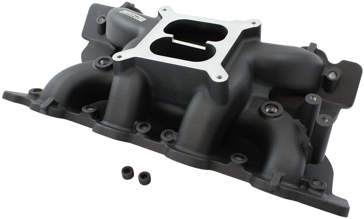 AF6210-2002 - FORD CLEVELAND AIR GAP INTAKE MANIFOLD DUAL PLANE BLACK 351C Aeroflow - AF6210-2002