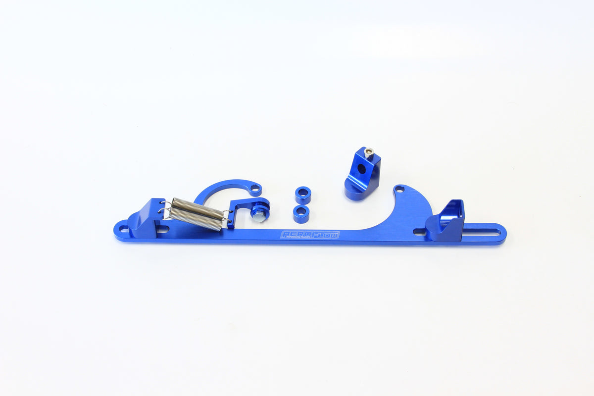 AF64-2001 - BILLET THROTTLE CABLE BRACKET BLUE SUITS 4150 STYLE