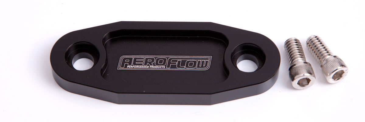 AF64-2020BLK - BILLET FUEL PUMP BLOCK OFF BLACK SUIT 302 351C
