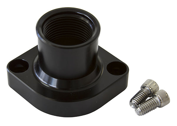 AF64-2021BLK - BILLET THERMOSTAT HOUSING BLACFORD 351C STRAIGHT UP CLEVELAN-16ORB Aeroflow AF 64-2021BLK