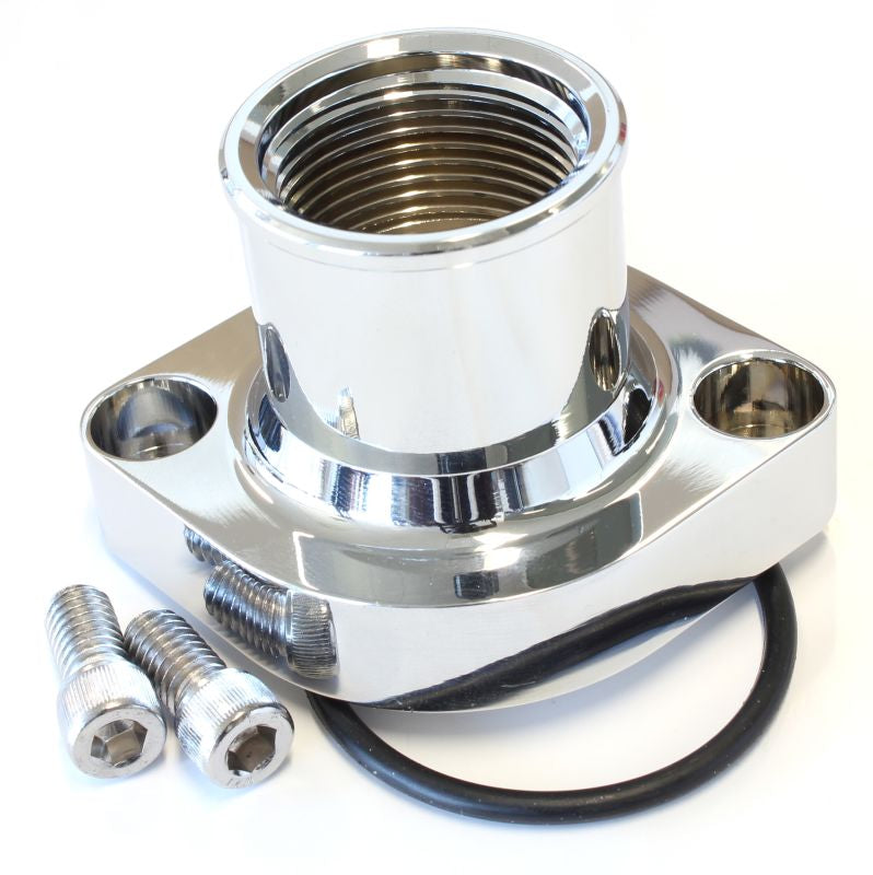 AF64-2021C - BILLET THERMOSTAT HOUSING CHROFORD 351C STRAIGHT UP CLEVELAN-16ORB Aeroflow - AF 64-2021C