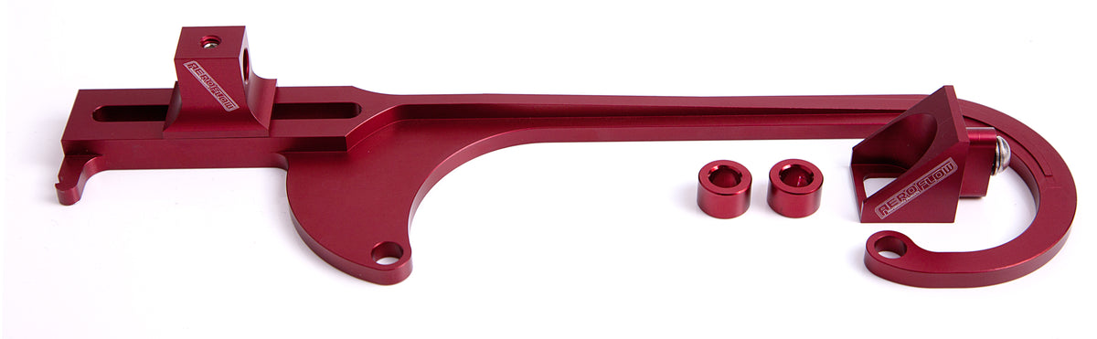 AF64-2026R - BILLET THROTTLE CABLE BRACKET RED SUITS 4150 STYLE CARBS