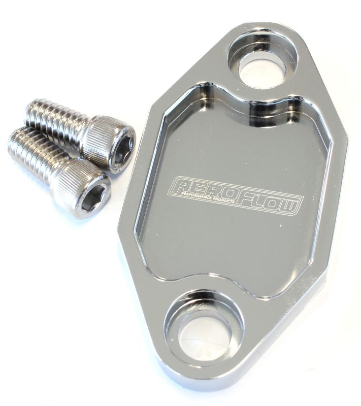 AF64-2029C - BILLET FUEL PUMP BLOCK OFF PLATE CHROME SUITS HOLDEN 308