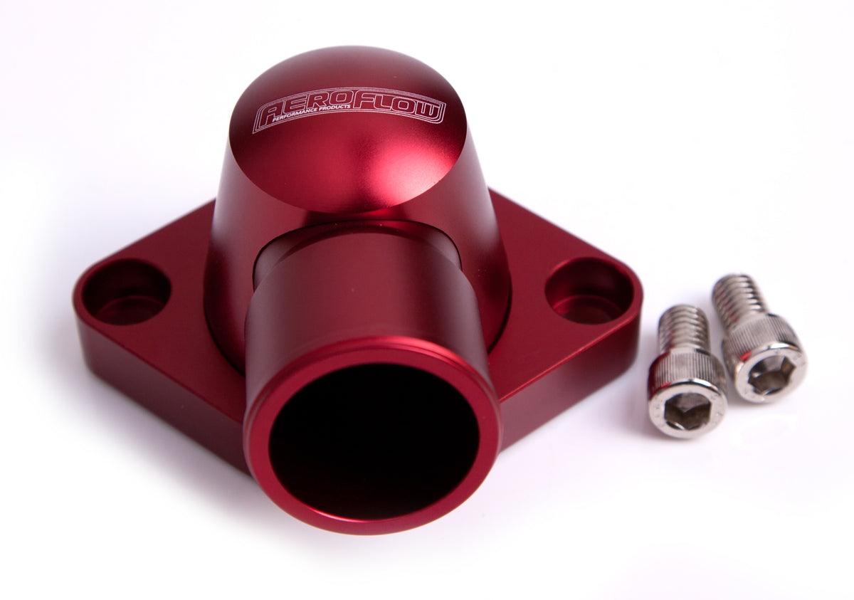 AF64-2034R - BILLET THERMOSTAT HOUSING SBC BBC HOLDEN RED SWIVEL