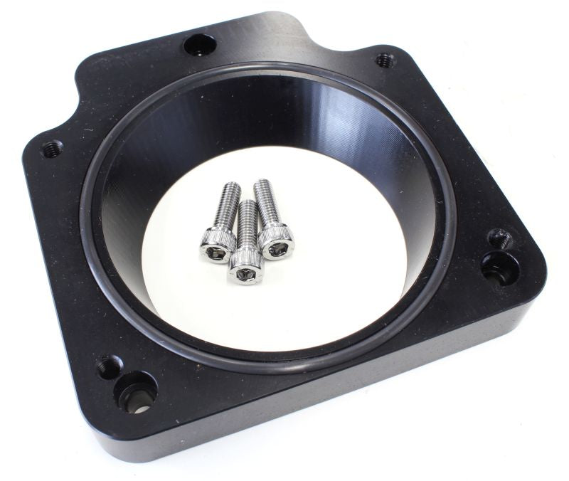 AF64-2088BLK - LS THROTTLE BODY ADAPTER BLACK4-BOLT TB TO 3-BOLT MANIFOLD