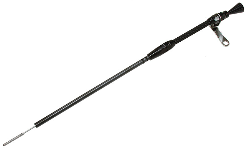 AF64-2112BLK - 302C 351C CLEV ENGINE DIPSTICKBILLET HANDLE S/S BRAIDED TUBE