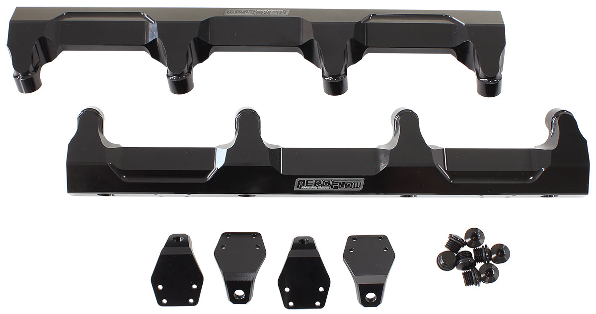 AF64-2124BLK - GM Supercharged LSA Billet EFI Fuel Rails - Black