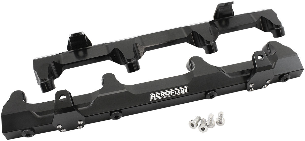 AF64-2124BLK - GM LSA SUPERCHARGED FUEL RAIL -8ORB INLETS / OUTLETS BILLET