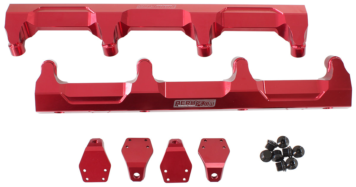 AF64-2124R - GM LSA SUPERCHARGED FUEL RAIL -8ORB INLETS / OUTLETS BILLET