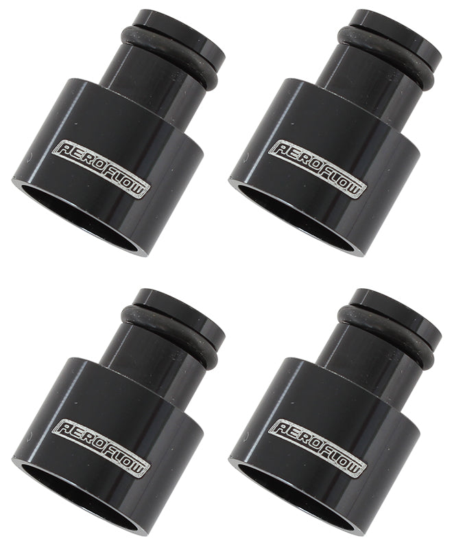 AF64-2885 - INJECTOR ADAPTER SHORT 14MM TO11MM FUEL RAIL 4 PACK BLACK