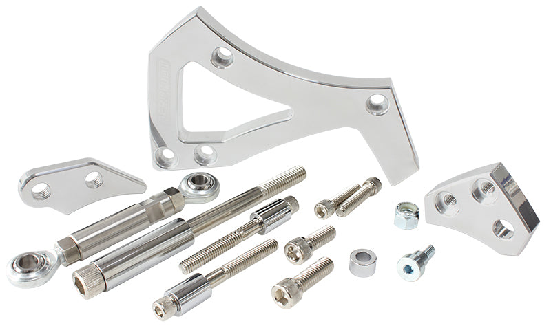 AF64-4000 - FORD 351C CLEV BILLET POLISHEDALTERNATOR BRACKET D/SIDE MID MNT Aeroflow - AF 64-4000