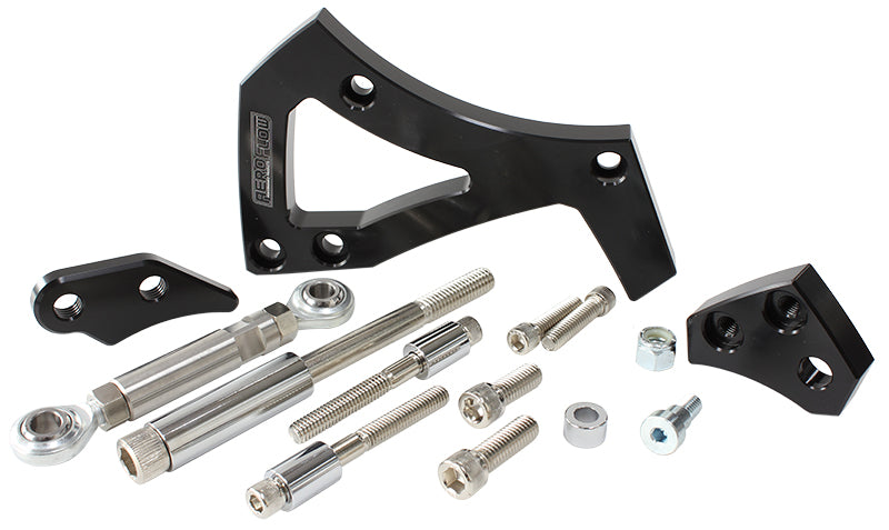 AF64-4000BLK - FORD 351C CLEV BILLET BLACK ALTERNATOR BRACKET D/SIDE MID MOUNT Aeroflow - AF 64-4000BLK