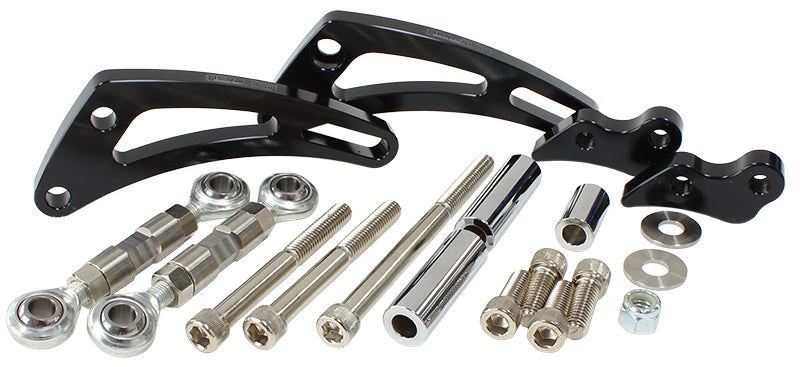 AF64-4012BLK Low Mount Billet A/C Compressor Bracket, Black Suit S/B Chev