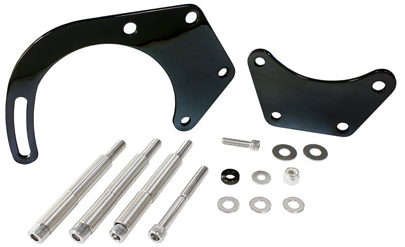 AF64-4016BLK - LOW MOUNT ALT BRACKET BLACK B/B CHEV WITH LONG WATER PUMP