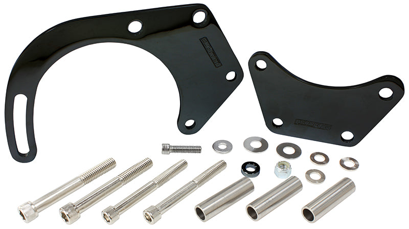 AF64-4017BLK - LOW MOUNT ALT BRACKET BLACK B/B CHEV WITH SHORT WATER PUMP