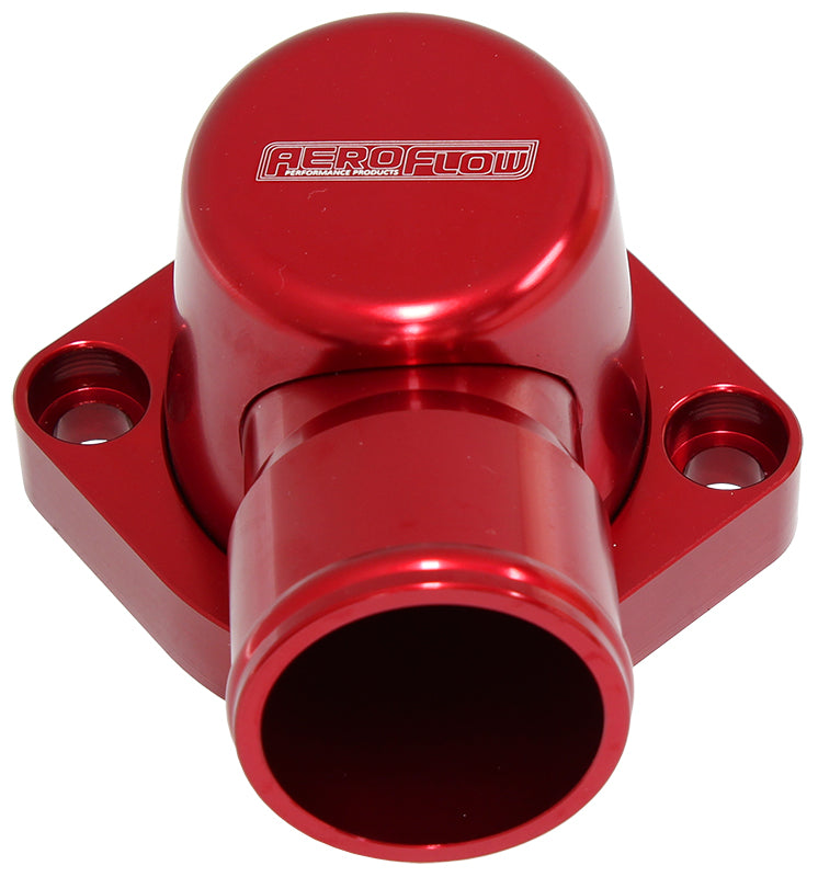 AF64-4037R - BILLET THERMOSTAT HOUSING RED FORD 429 460 SWIVEL 90 DEG BBF Aeroflow - AF 64-4037R