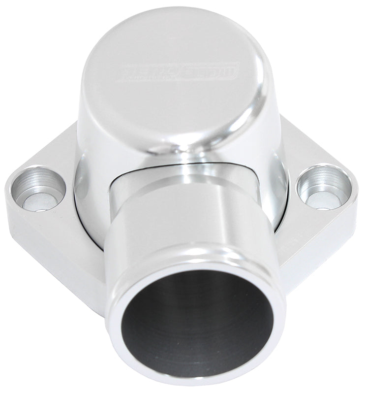 AF64-4037S - BILLET THERMOSTAT HOUSING SILVFORD 429 460 SWIVEL 90 DEG BBF Aeroflow - AF 64-4037S