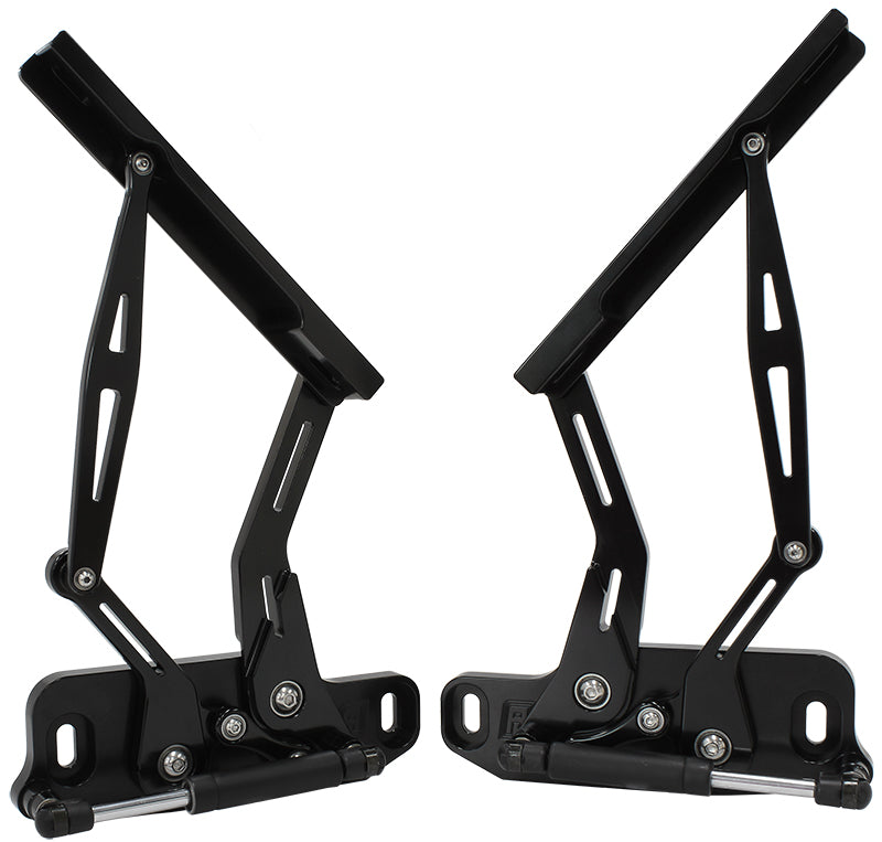 AF64-4122BLK - BILLET BONNET HINGE KIT BLACK HQ-WB HOLDEN, LH-UC TORANA new