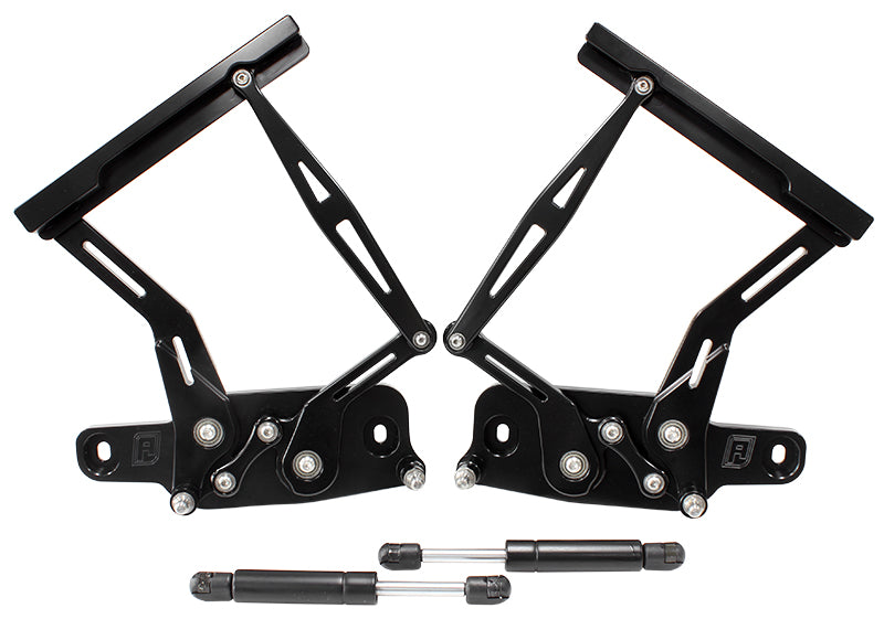 AF64-4128BLK - BILLET BONNET HINGE KIT BLACK LC - LJ - HOLDEN TORANA