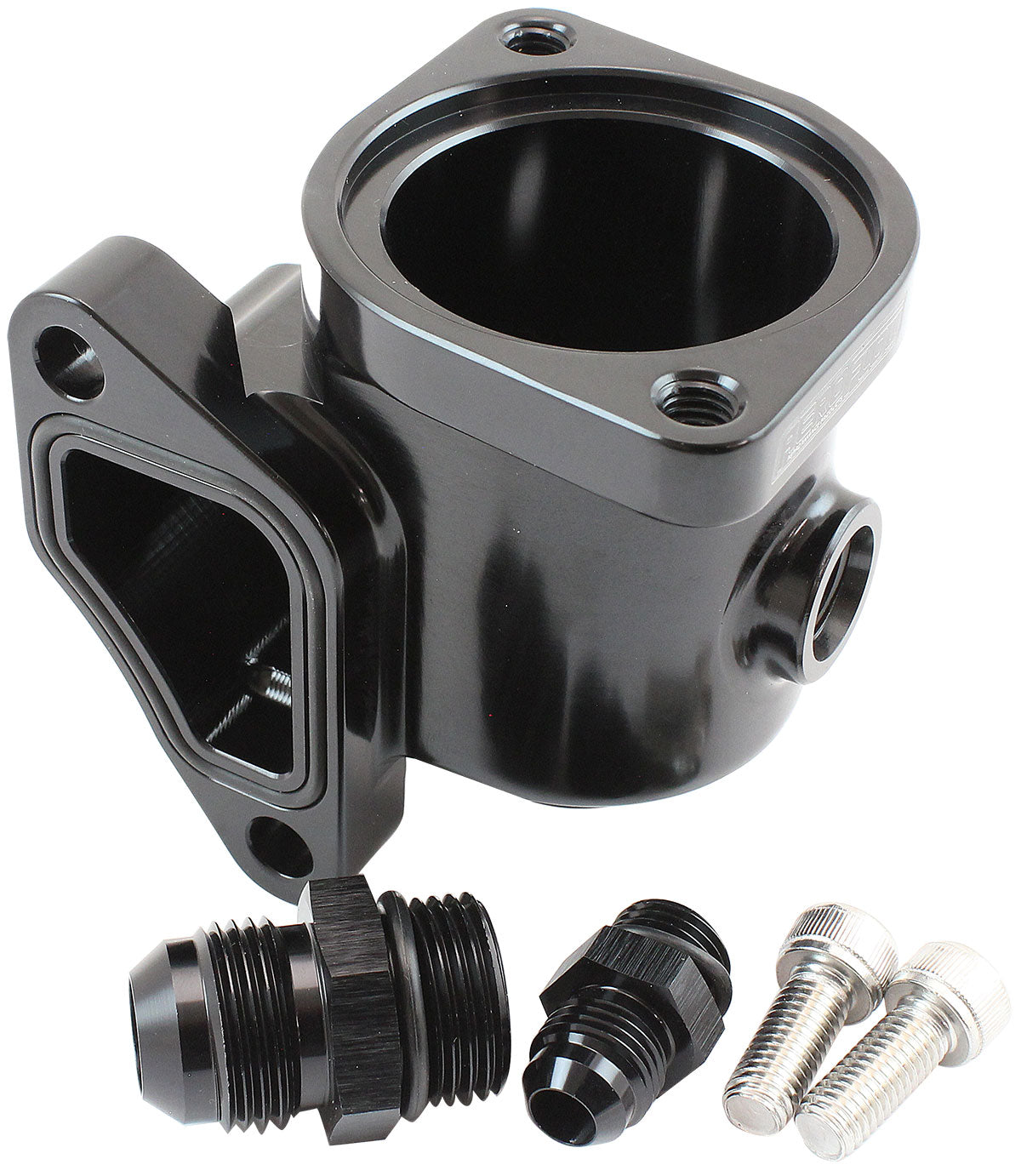 AF64-4136BLK - FORD BA BF FG FALCON LOWER THERMOSTAT HOUSING BARRA 6CYL Aeroflow - AF 64-4136BLK