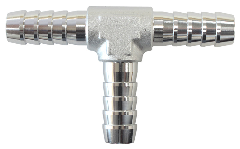 AF64-4202S - ALUMINIUM T PIECE 5MM / 3/16" SILVER TEE VACUUM SILICONE HOS