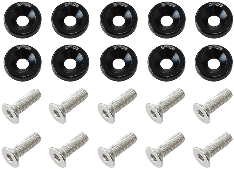 AF64-4365BLK - BILLET DRESS UP FENDER BOLT 10PACK M6 x 1.00 UHL 20MM BLACK