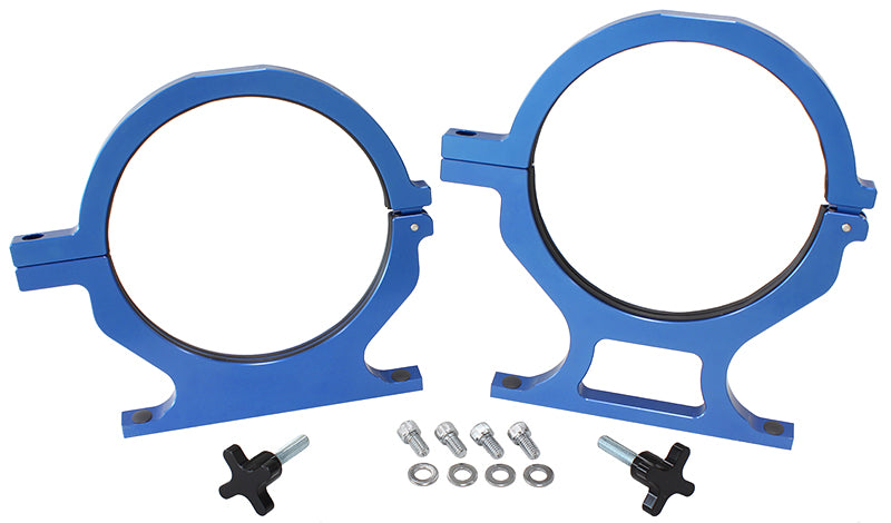 AF64-5000 - NOS BOTTLE BILLET BRACKETS *PAIR* BLUE NITROUS