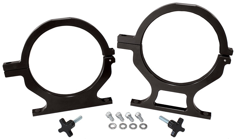 AF64-5000BLK - NOS BOTTLE BILLET BRACKETS PAIR BLACK NITROUS 10LB & 15LB