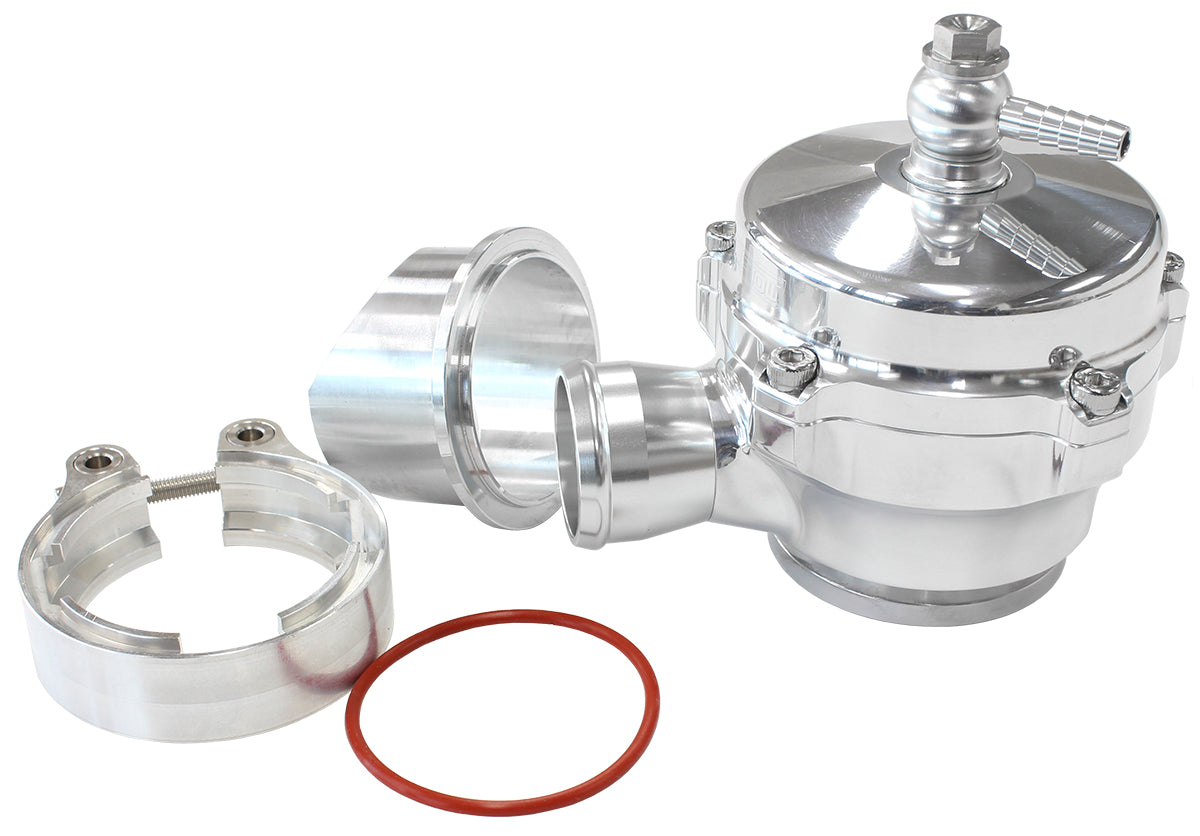 AF64-5051 - 50mm PLUMB BACK BLOW OFF VALVEPOLISHED V-BAND WITH 34MM BARB
