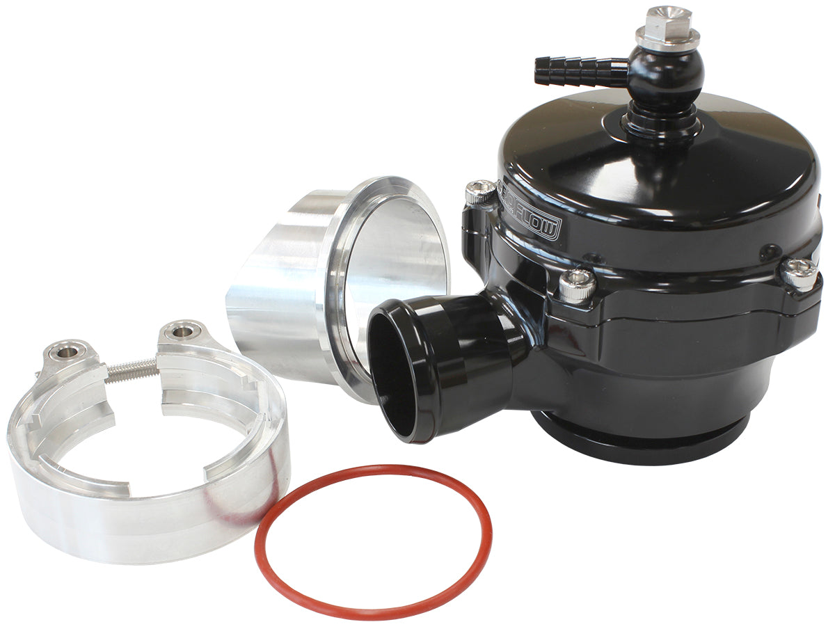 AF64-5051BLK - 50mm PLUMB BACK BLOW OFF VALVEBLACK V-BAND WITH 34MM BARB