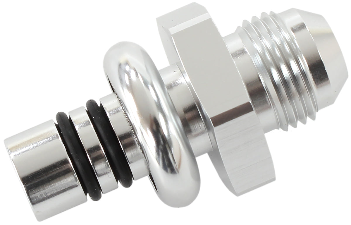AF64-5508S - FORD EFI REGULATOR ADAPTER -8AN WITH .550" SHANK SILVER