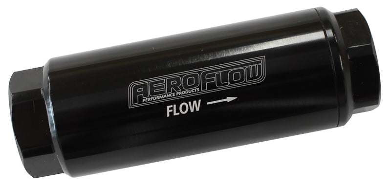 AF66-2042BLK-40 - AEROFLOW PRO FILTER 40 MICRON BLACK FEMALE -8 ORB 1.25"x3.5"