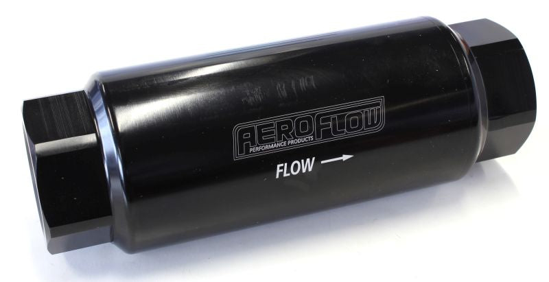 AF66-2044BLK - AEROFLOW PRO FILTER 60 MICRON BLACK FEMALE -12ORB 2" x 5.5"