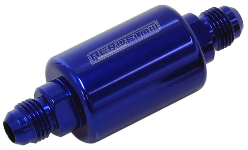 AF66-2052 - AEROFLOW FILTER 40 MICRON BLUE -6AN 1.25" x 3" NOTES