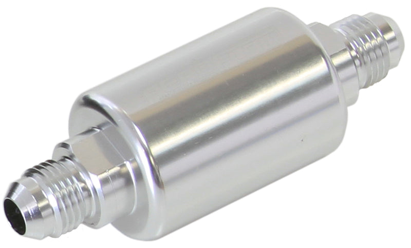 AF66-2052S - AEROFLOW FILTER 40 MICRON SILVER -6AN 1.25" x 3" NOTES