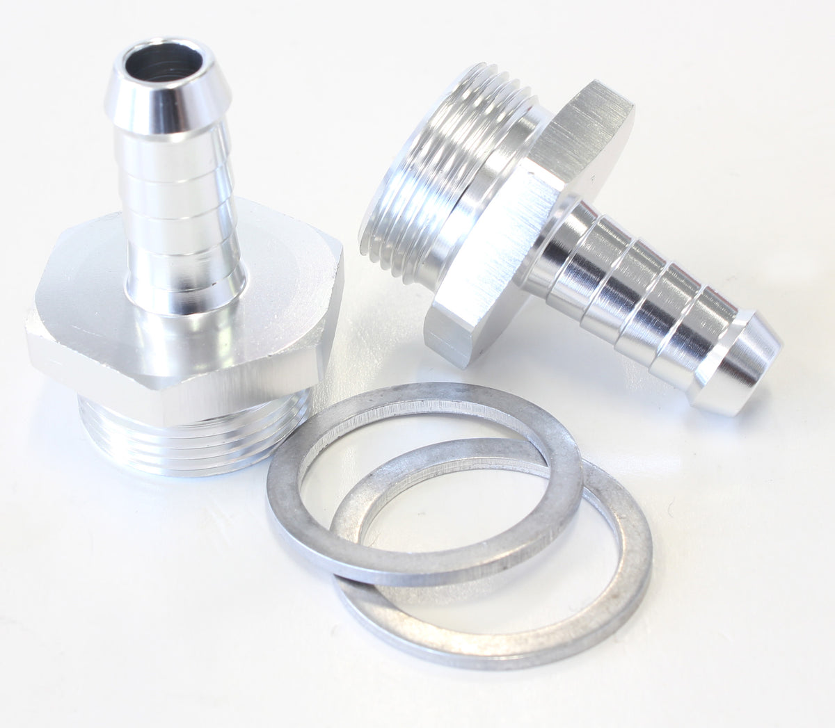 AF700-01S - HOLLEY INLET FITTING 3/8" BARBSILVER 7/8" X 20 TO 3/8" BARB