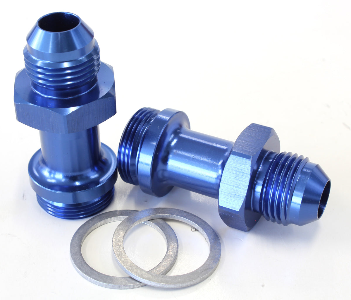 AF700-08 - HOLLEY INLET FITTING -8AN BLUE 7/8" X 20 TO -8AN LONG